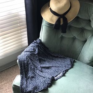 Brandy Melville navy floral wrap mini skirt